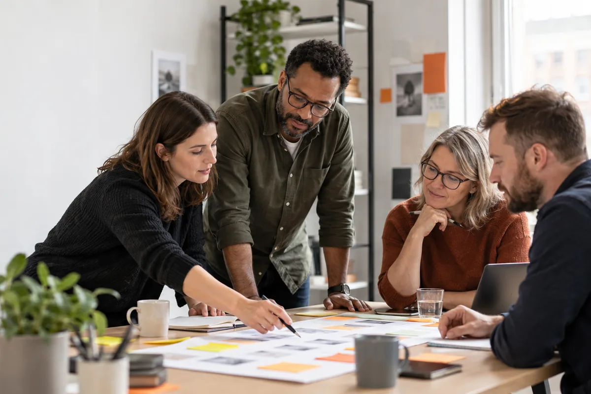 A public-service team reviewing an accessible service journey.